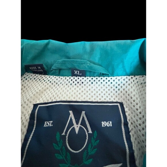 Vtg Members Only Mariner Jacket Full Zip Up Mens XL Teal & White 90s - Picture 3 of 14
